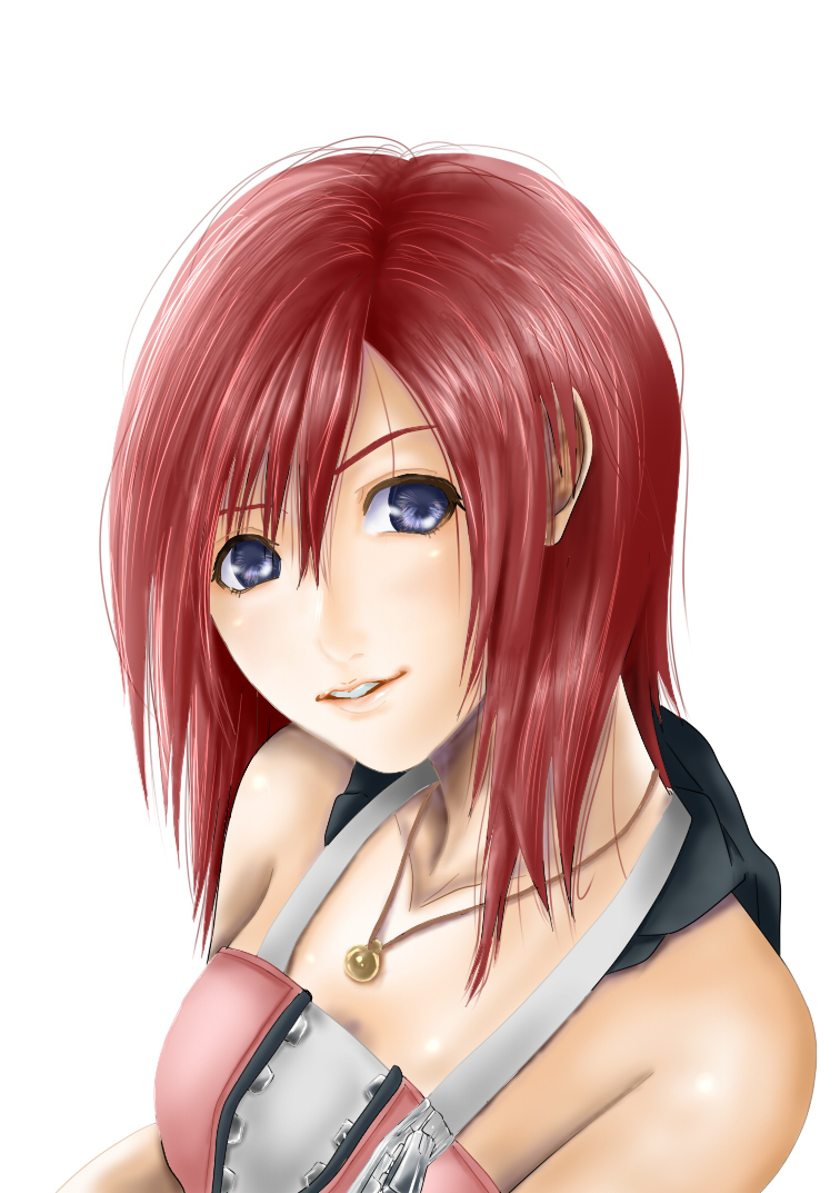 jewelry kairi kentaurosu kingdom_hearts necklace purple_eyes red_hair redhe...