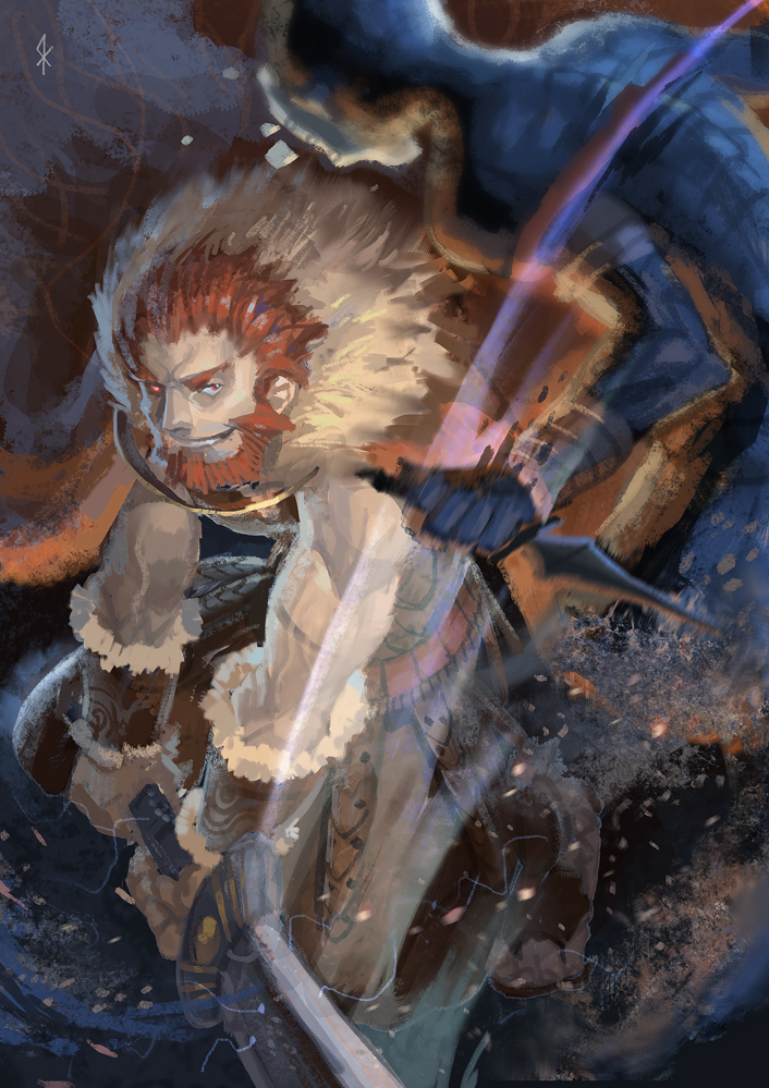 Safebooru - action armor assassin (fate/zero) beard cape dagger facial ...