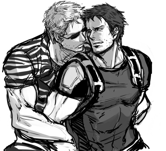 Safebooru Bara Monochrome Muscle Tagme Yaoi 75821 9342