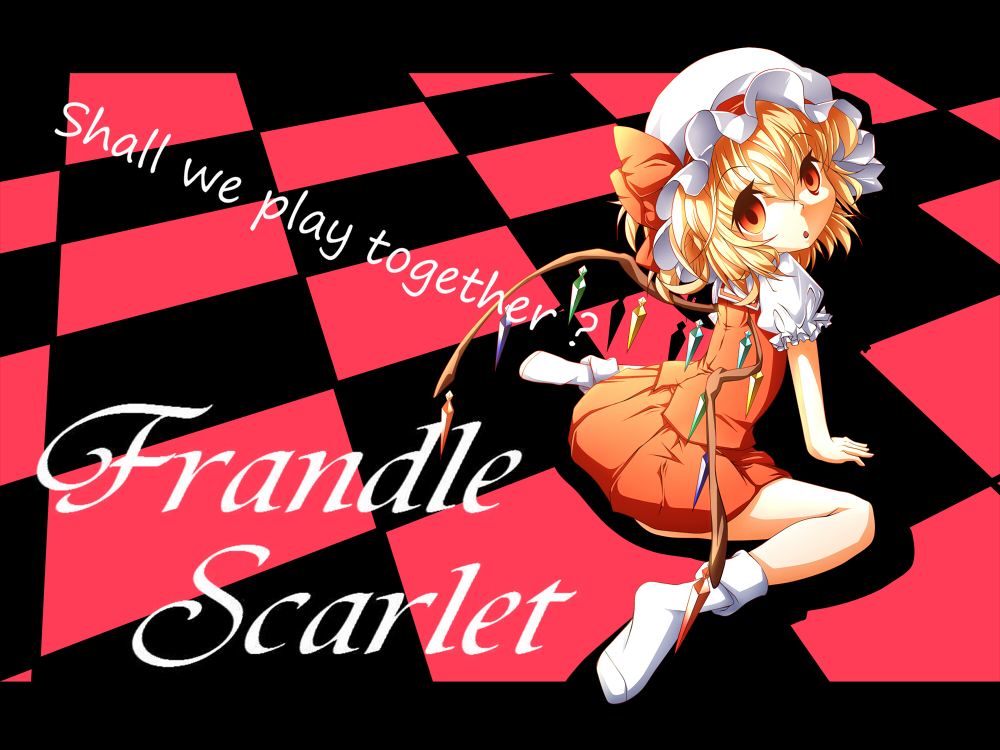 Safebooru Blonde Hair Flandre Scarlet Hat Hat Ribbon Open Mouth Red Eyes Ribbon Shirt Short 