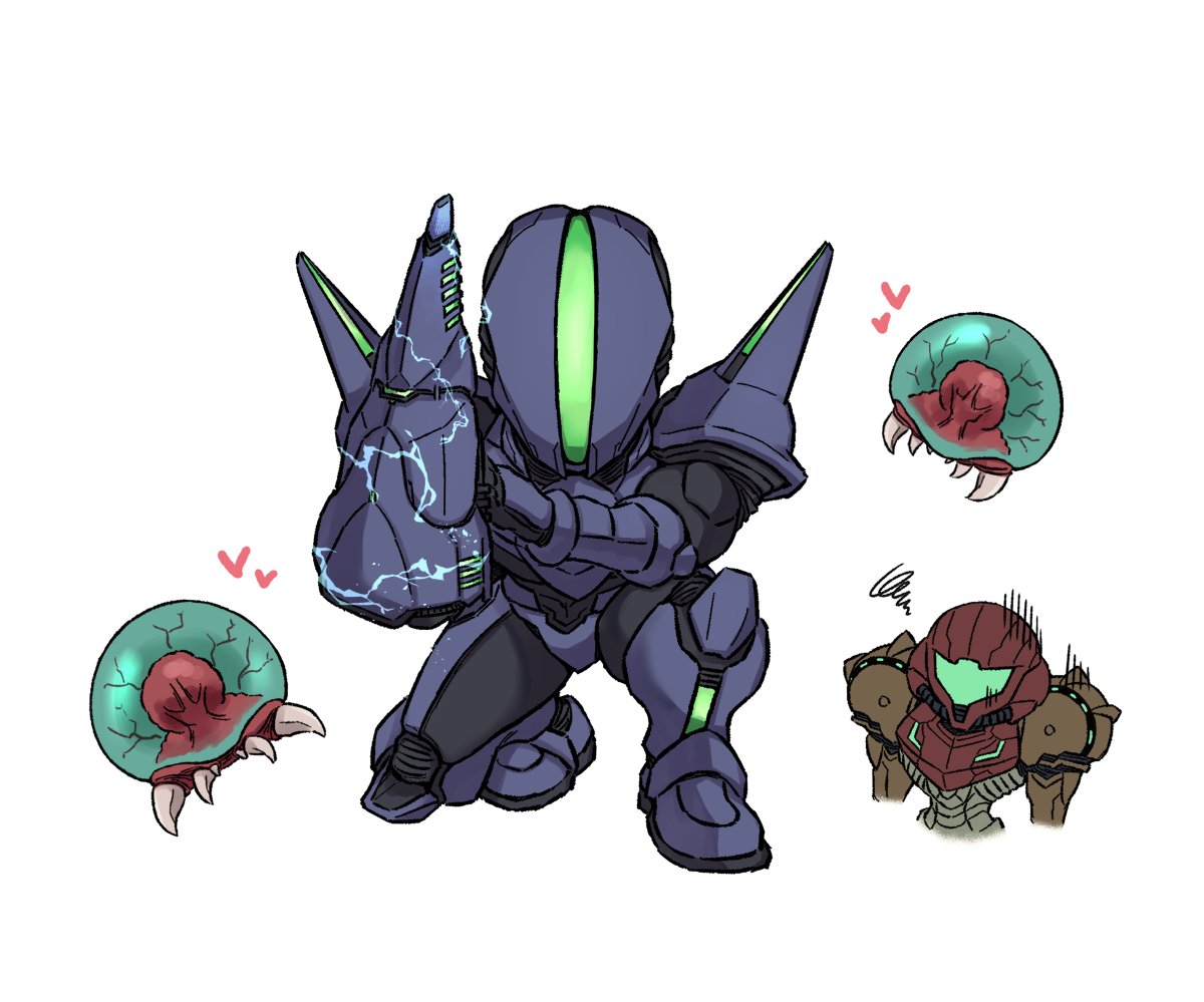Safebooru - 1boy 1girl alien arm cannon arm mounted weapon armor ...