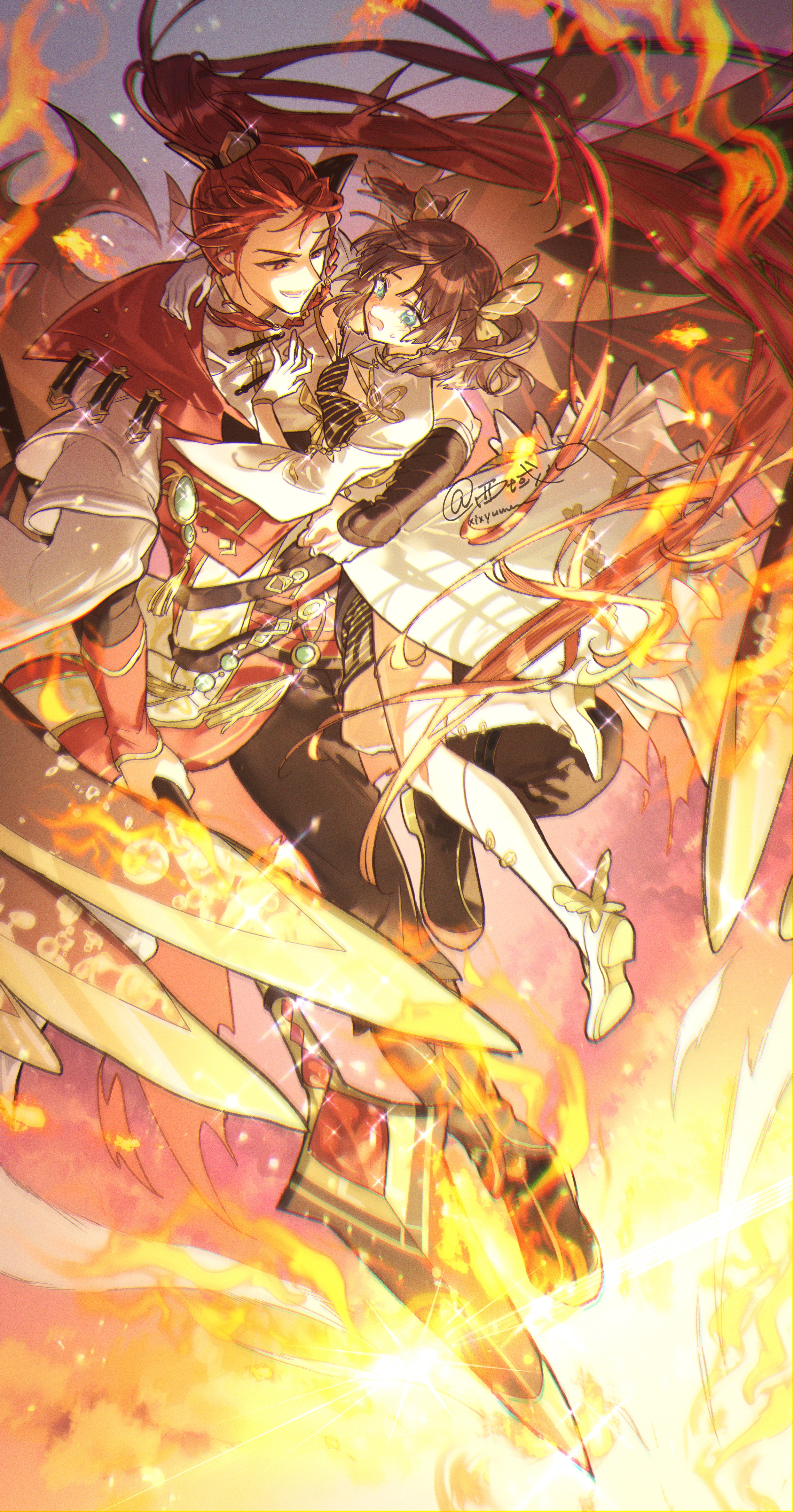 Safebooru - 1boy 1girl absurdres black hair black pants blue eyes boots ...