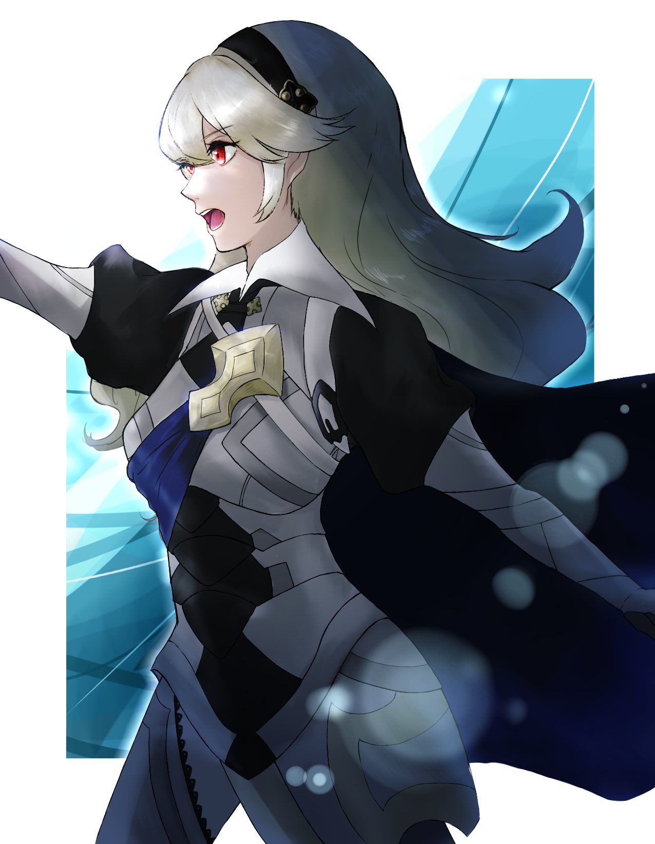 Safebooru - 1girl black hairband blue cape cape corrin (female) (fire ...
