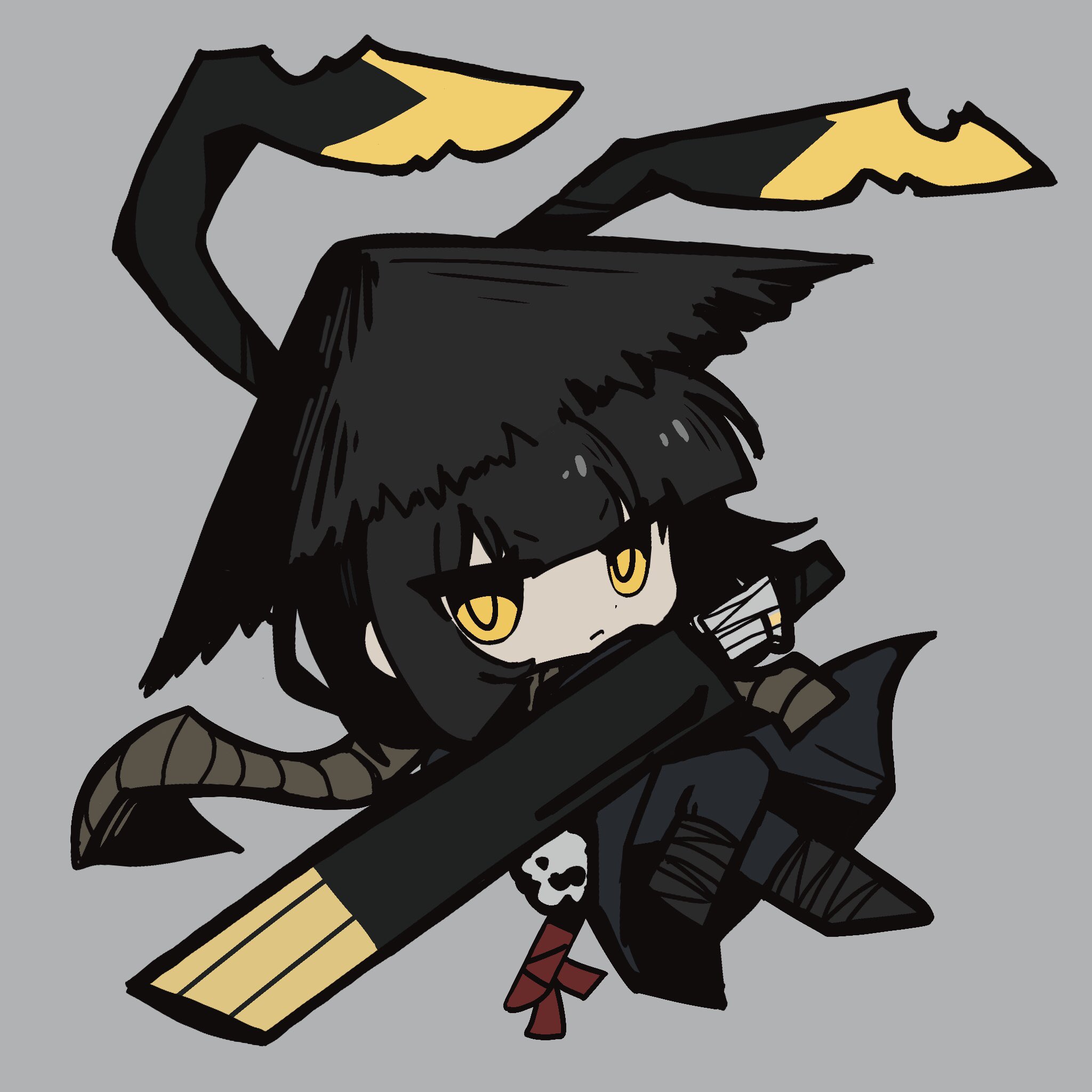 Hanfu Cartoon Rice Hat Safebooru - 1girl applepie13561 black hair black hanfu bob cut chibi ...