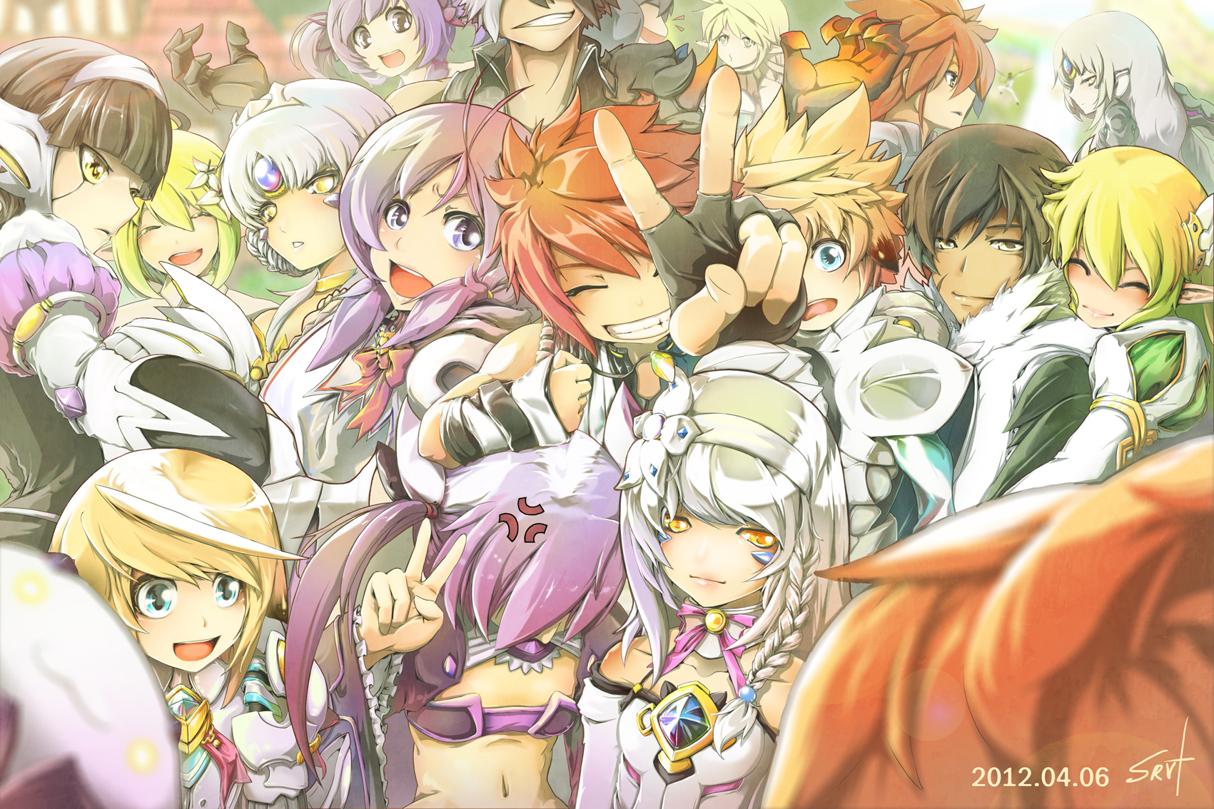 Safebooru aisha (elsword) anger vein black hair blonde