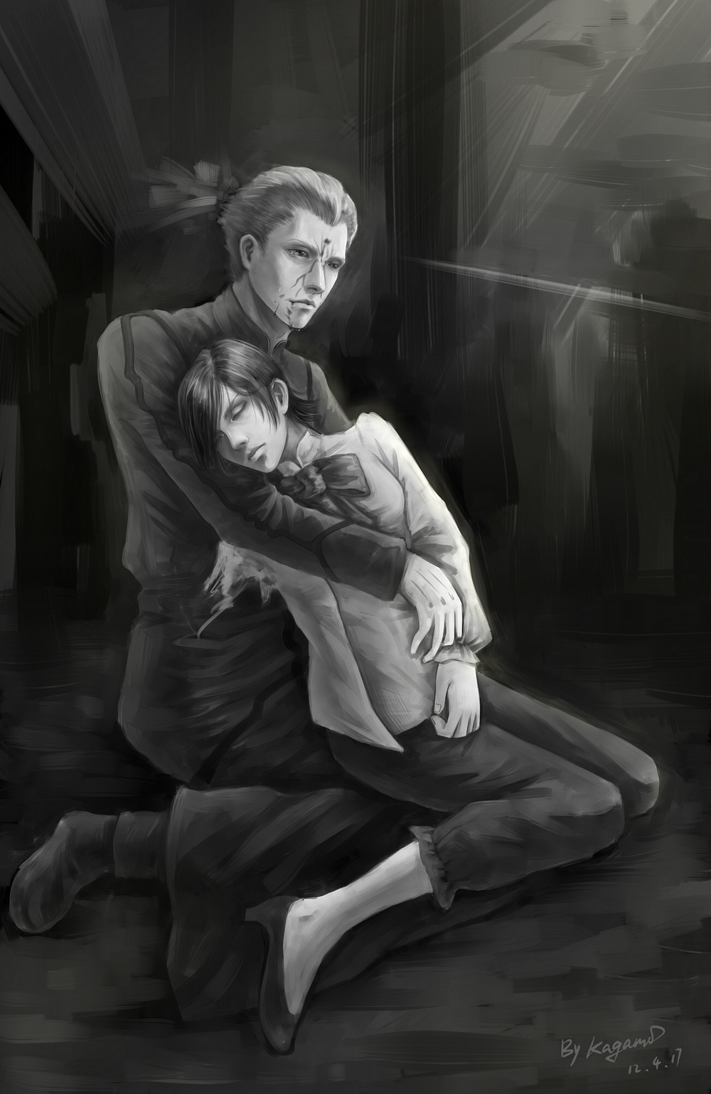 Safebooru - 1boy 1girl amputee blood blood on face fate/zero fate ...