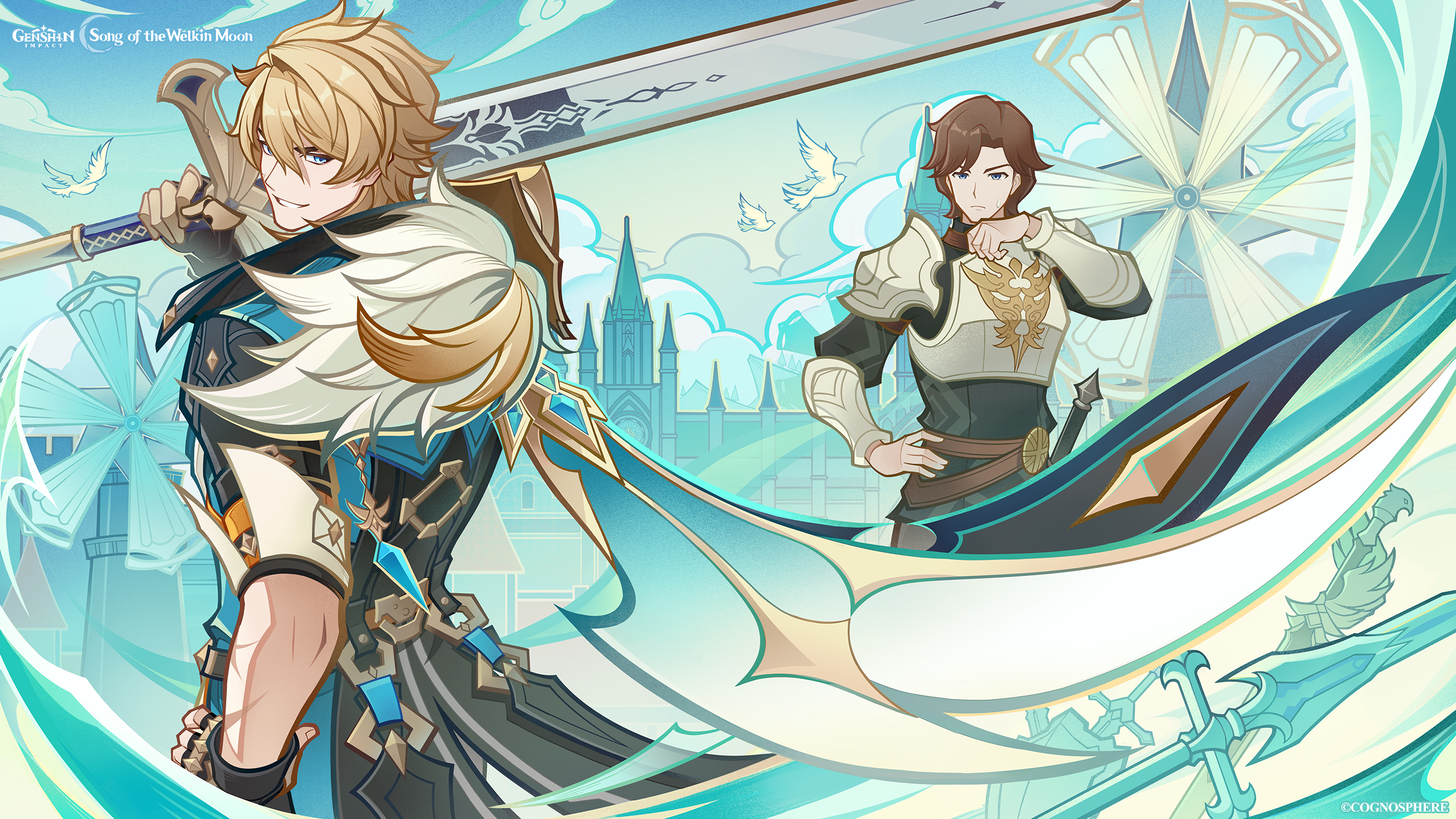 Safebooru - 2boys armor black coat black gloves blonde hair blue eyes ...
