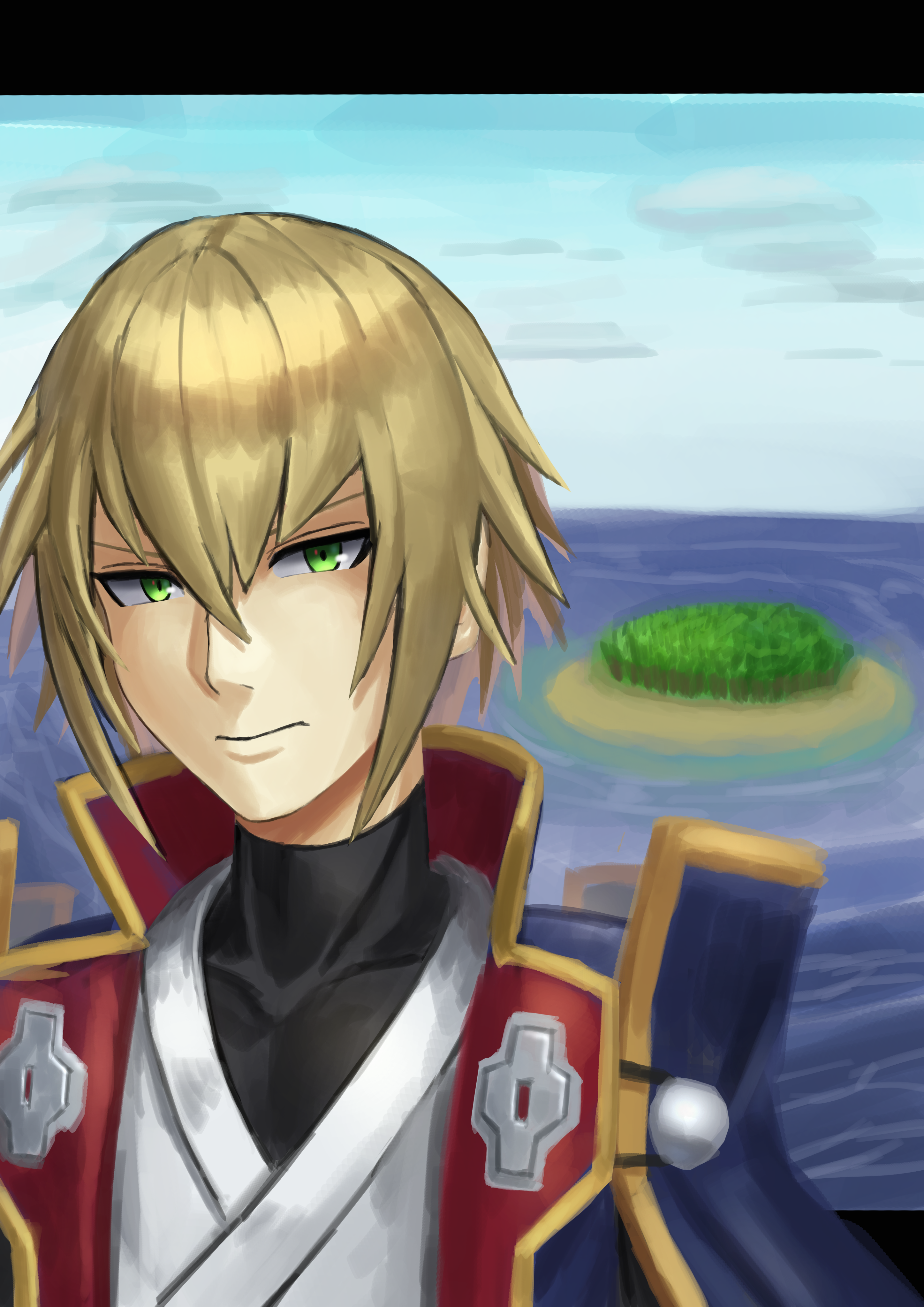 Safebooru - 1boy absurdres blazblue blonde hair bob cut closed mouth ...