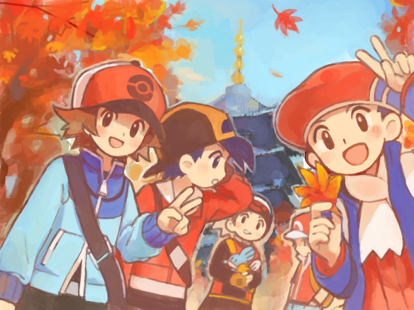 (pokemon) gold(pokemon)(remake) hat holding kouki(pokemon) kouki(pokemon)