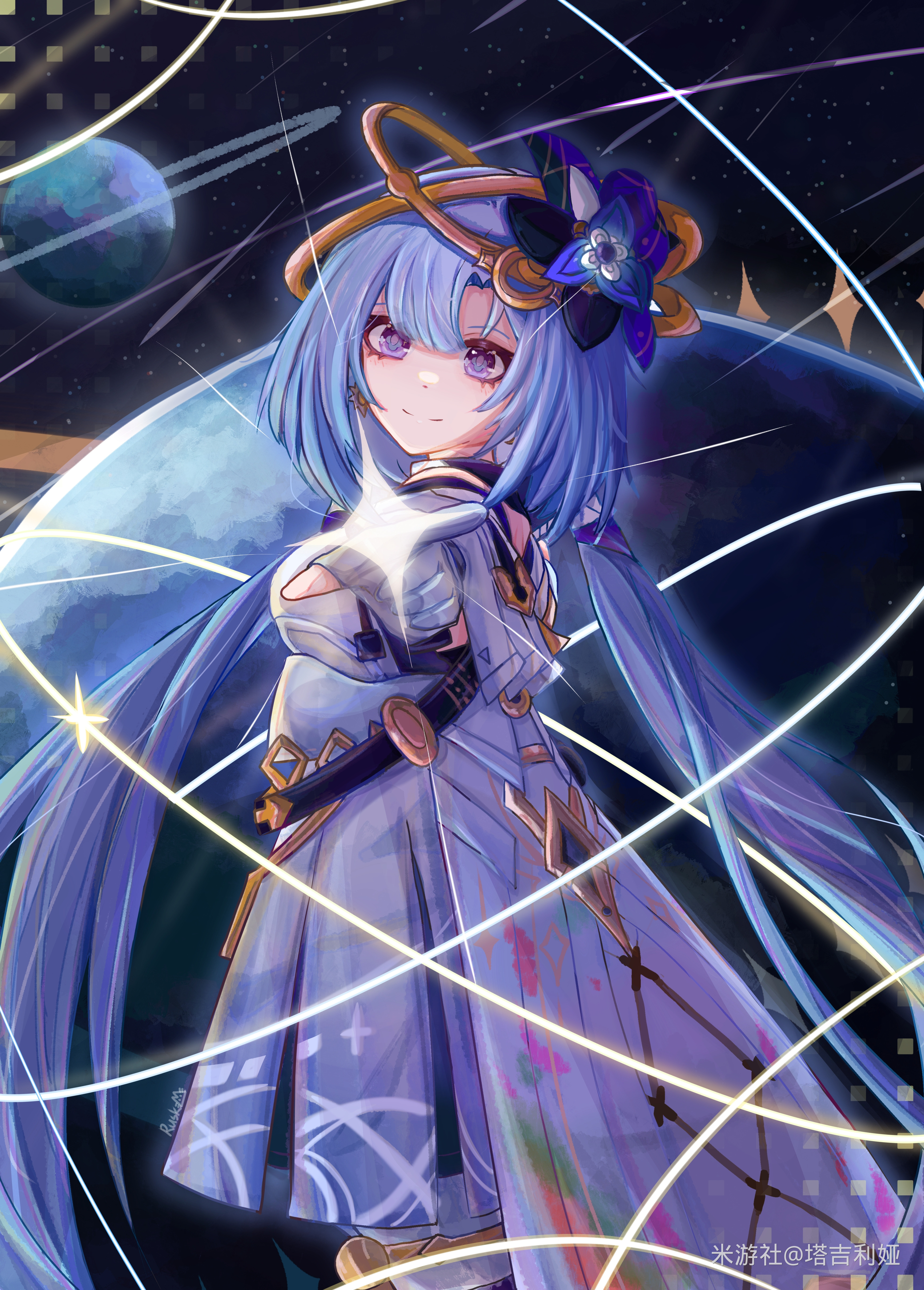 Safebooru - 1girl absurdres blue hair breasts chinese commentary ...