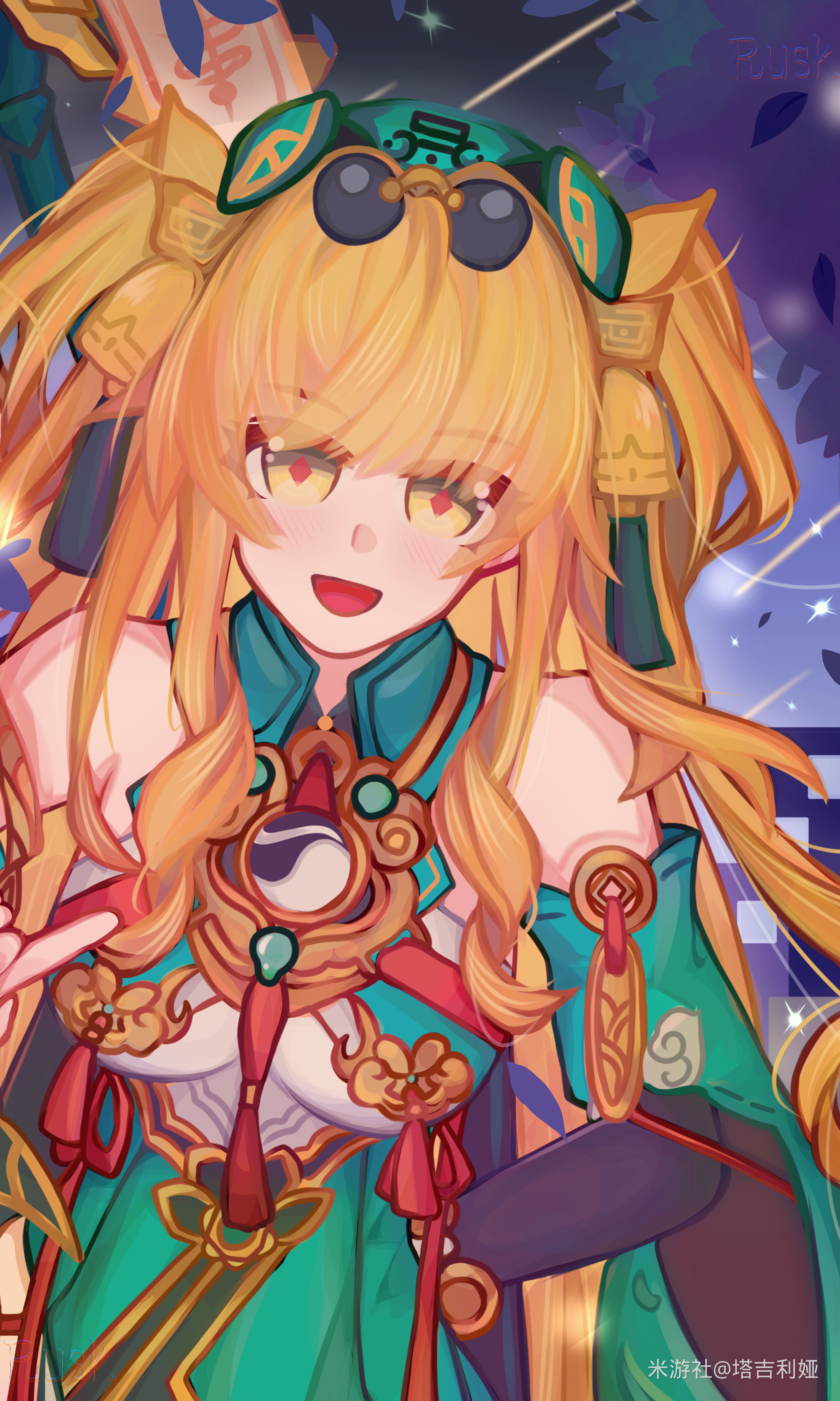 Safebooru - 1girl absurdres blonde hair breasts china dress chinese ...