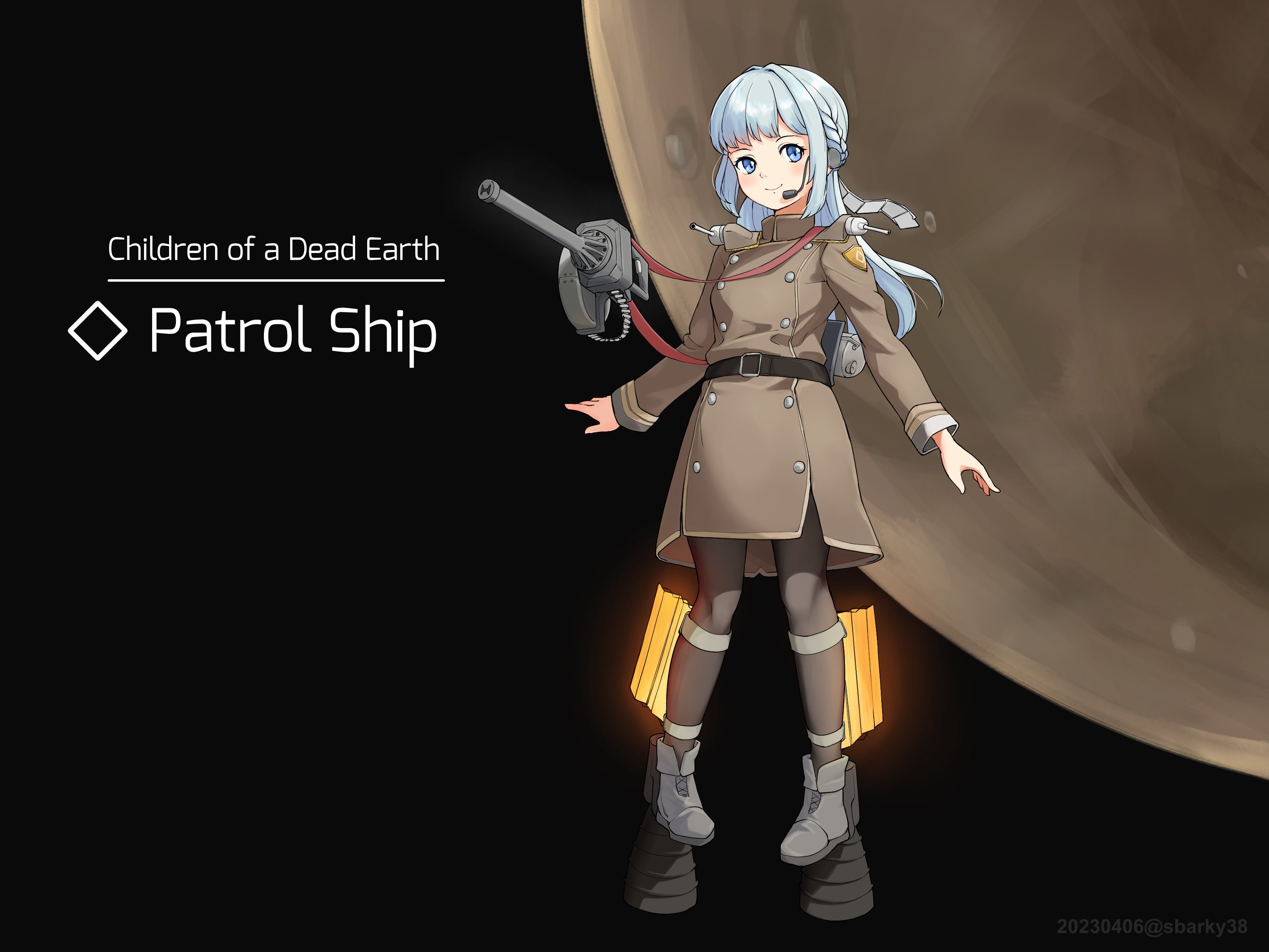 Safebooru - 1girl black pantyhose blue eyes boots braid brown dress ...