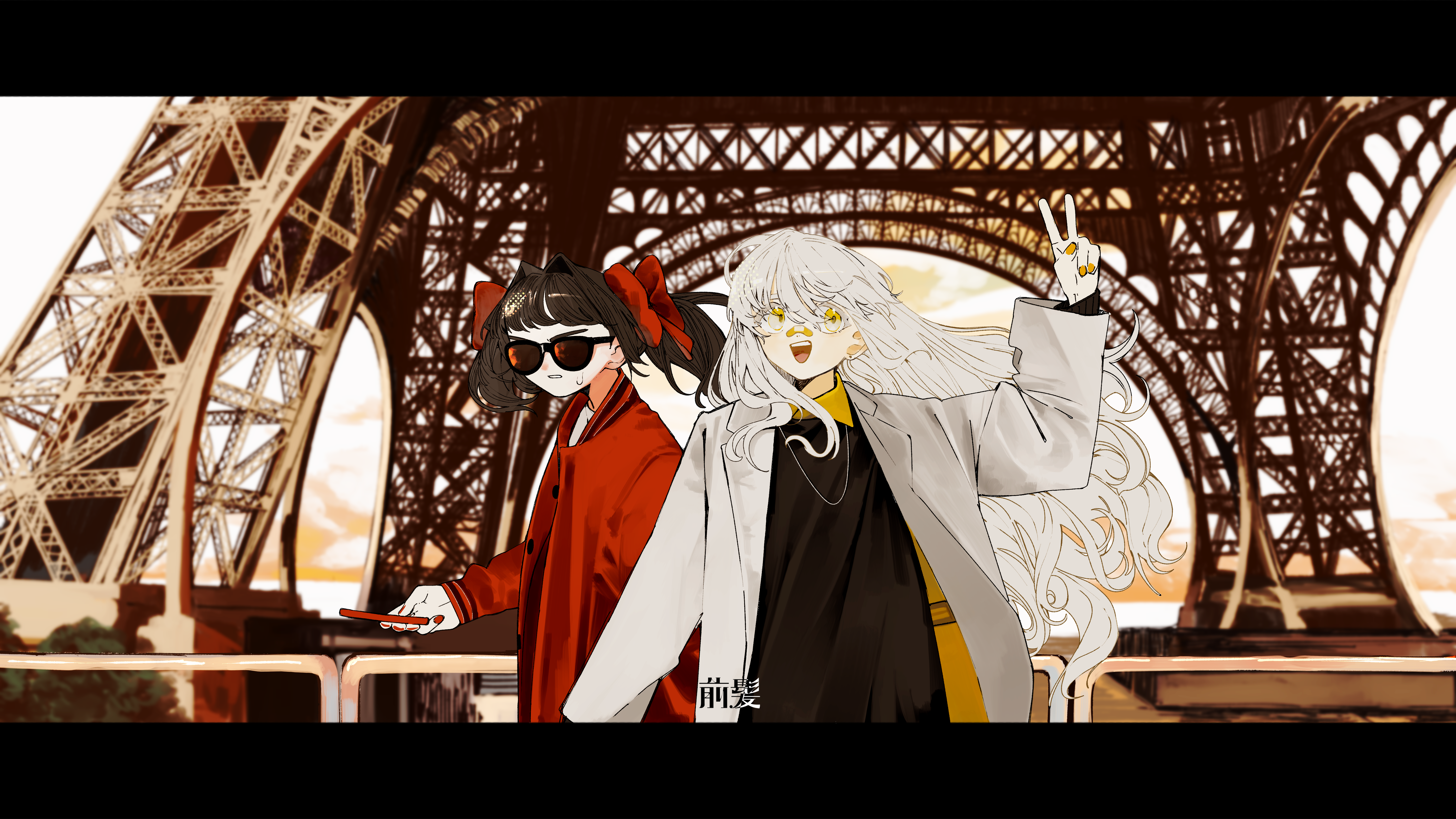 Safebooru - 2girls :d absurdres bandaid bandaid on face bandaid on nose ...