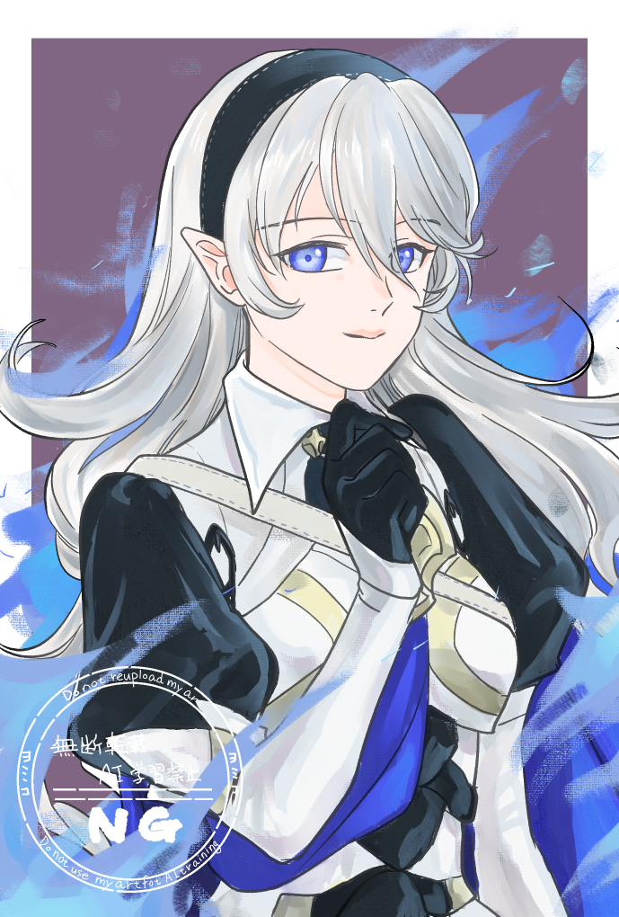Safebooru - 1girl black hairband blue cape blue eyes cape emblem (fire ...