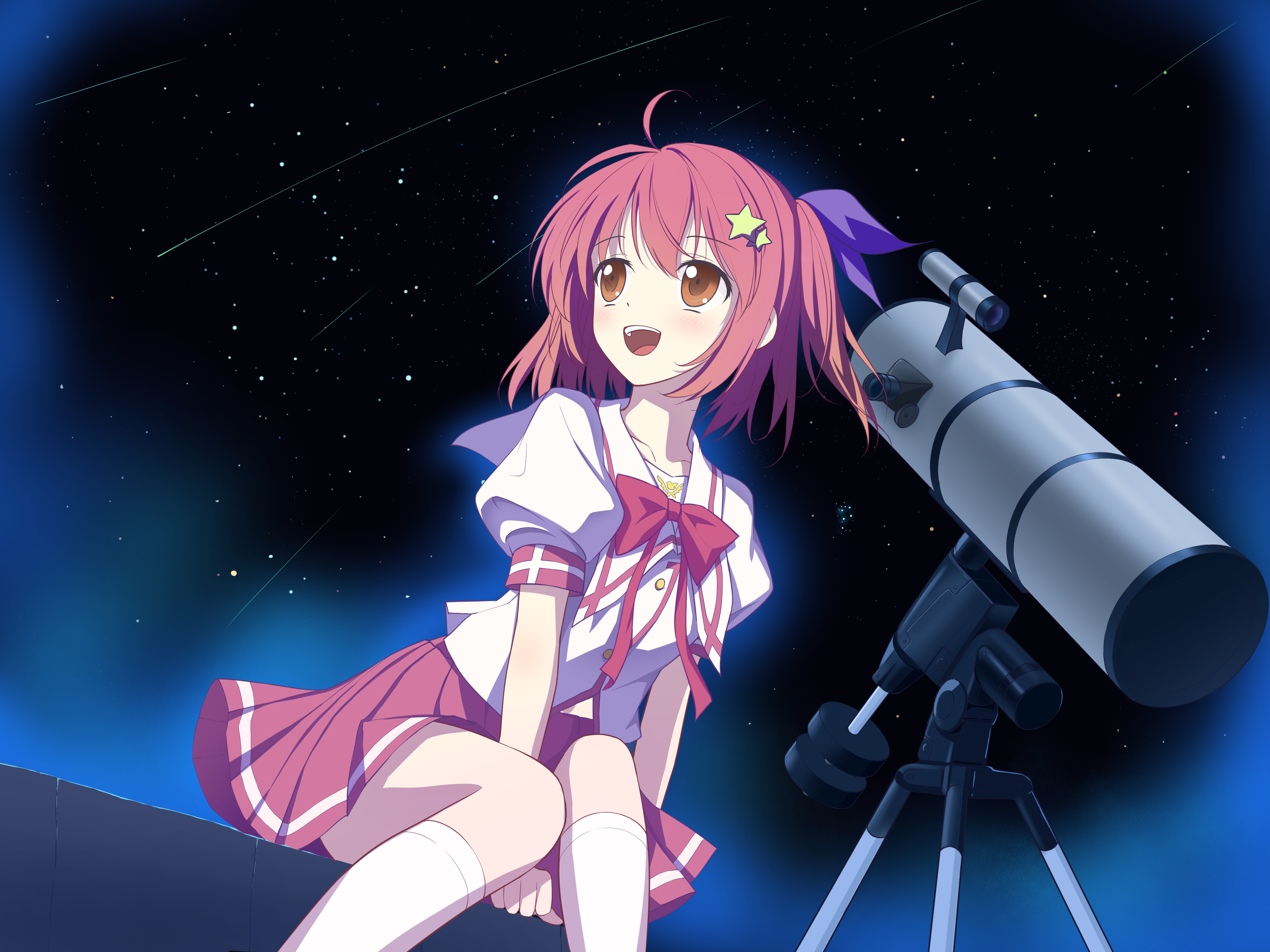 Safebooru - 1060476357 1girl :d absurdres ahoge between legs blush bow ...