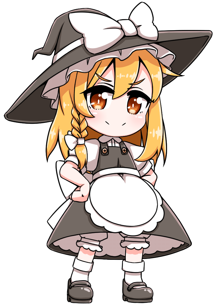 Safebooru - 1girl apron back bow black hat black shoes black skirt ...