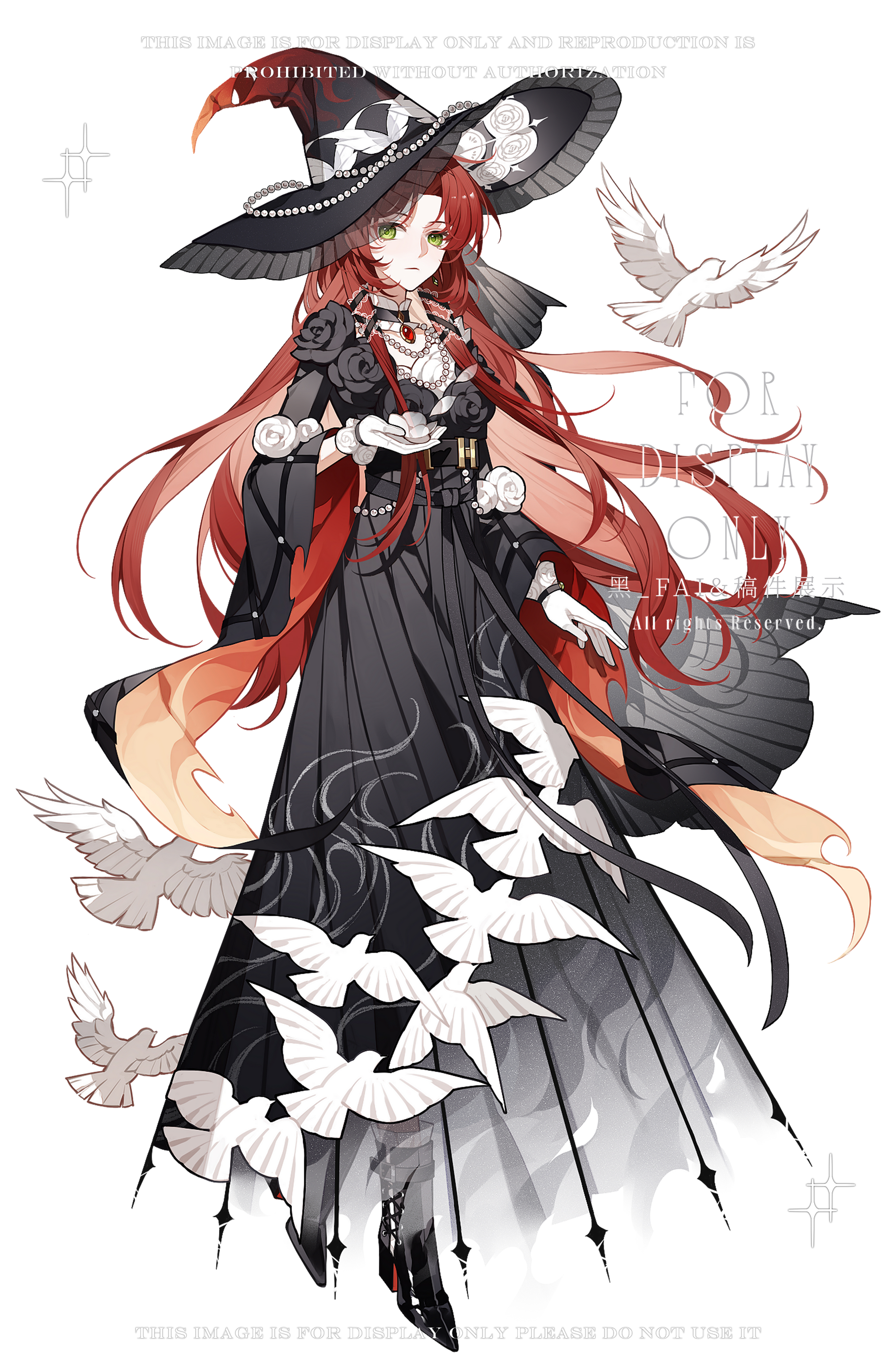 Long E Sample Safebooru - 1girl absurdres ascot bird black dress breasts chinese text ...