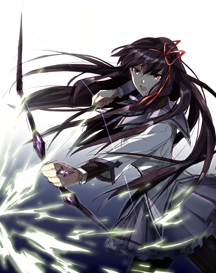 Safebooru - akemi homura arrow bad id black legwear bow (weapon ...