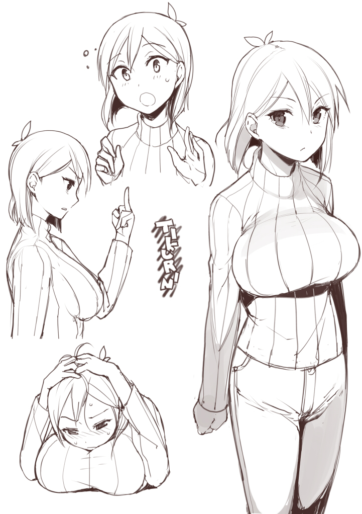 1girl :o breasts character_name character_sheet chikurin(sasamori_tomoe) ha...