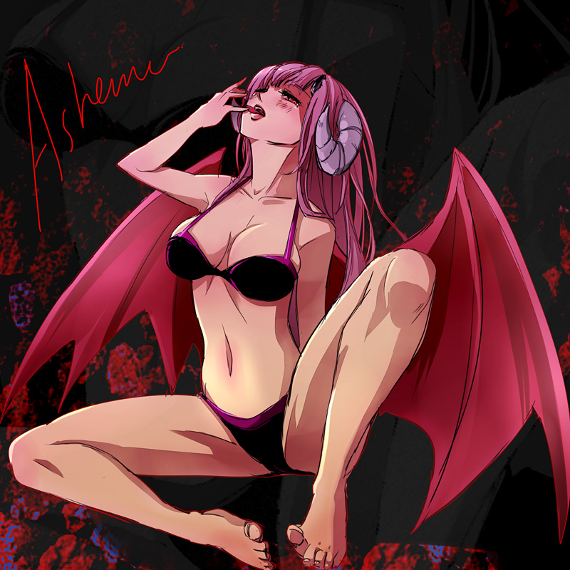 ...bat_wings beatmania beatmania_iidx bikini demon_girl horns kuroshio_maki...