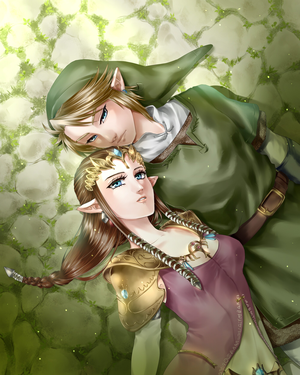 jewelry link lips long_hair looking_at_viewer pointy_ears princess_zelda si...