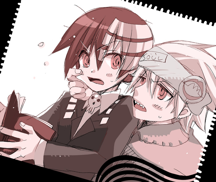 2boys blush death_the_kid soul_eater soul_eater(character) .