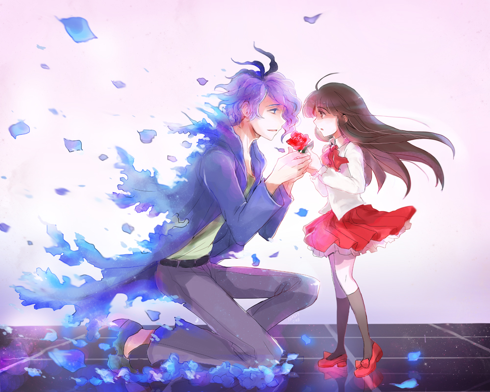 Safebooru - feb0019 flower ib ib (ib) kneeling mary (ib) petals rose ...