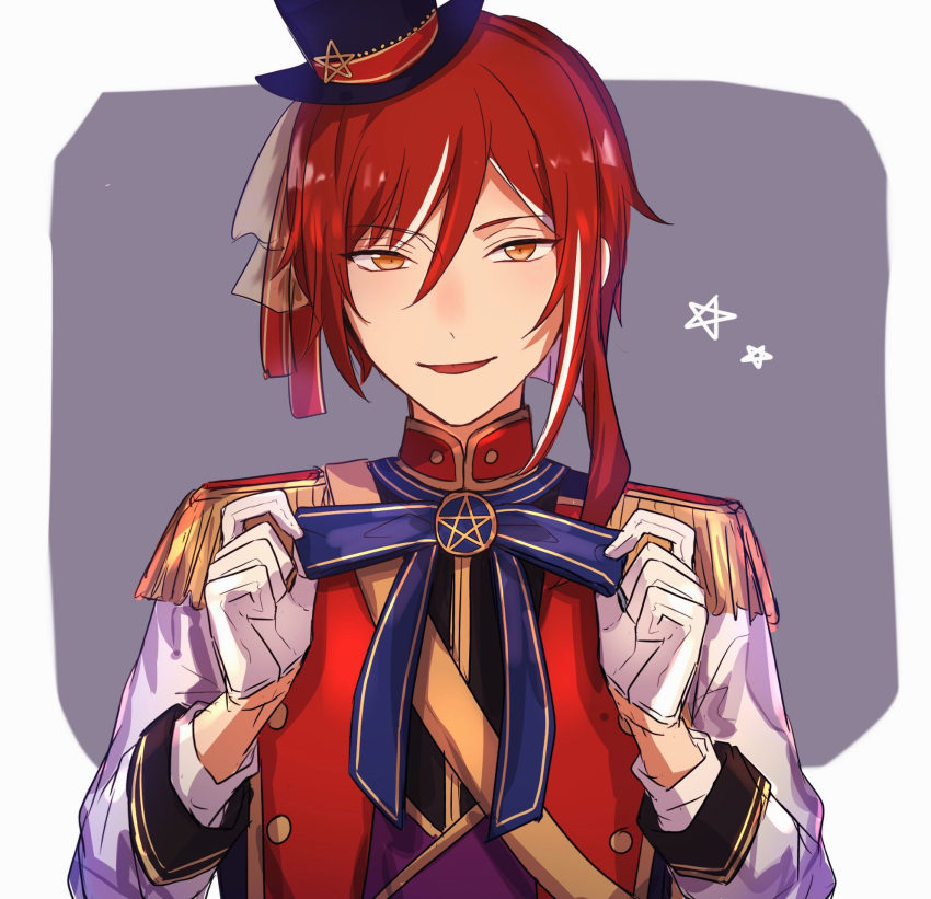 Safebooru - 1boy adjusting neck ribbon asymmetrical hair bishounen ...