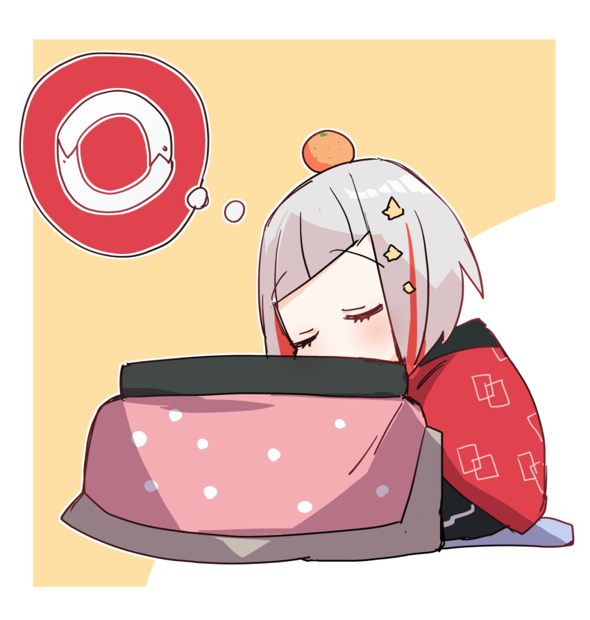 Safebooru - 1girl balancing on head bob cut border closed eyes colored ...