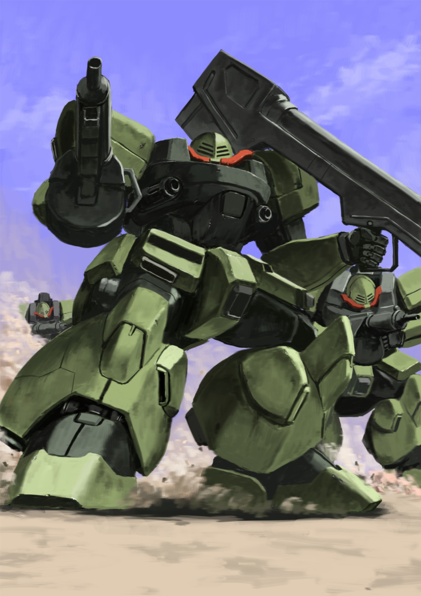 Safebooru - after war gundam x blue sky desert dual wielding gun gundam ...