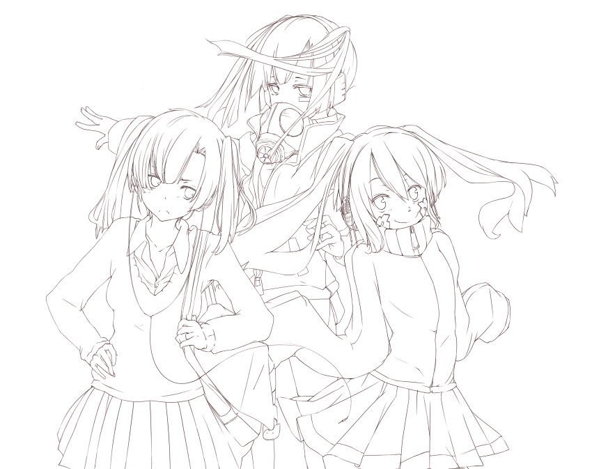 Safebooru Absurdres Character Request Hand On Hip Highres Kagerou Project Lineart Long Hair 