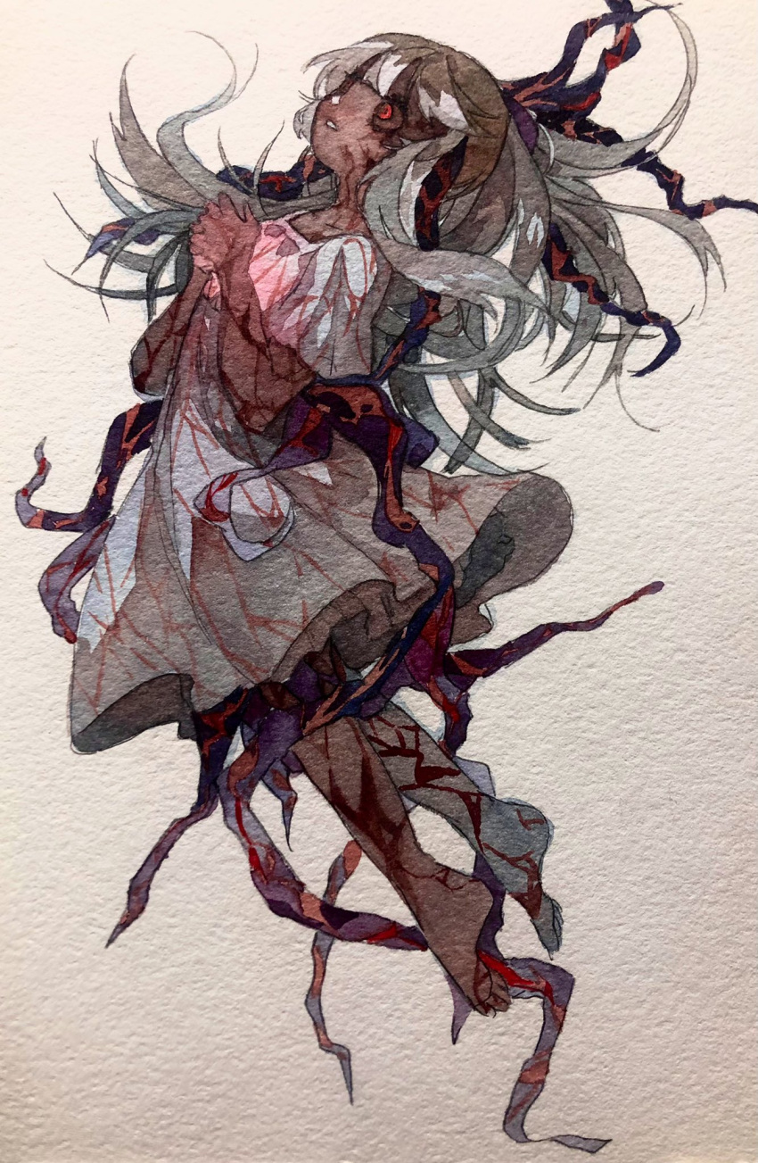 Safebooru 1girl ayame (no ohana) barefoot corruption dress ender