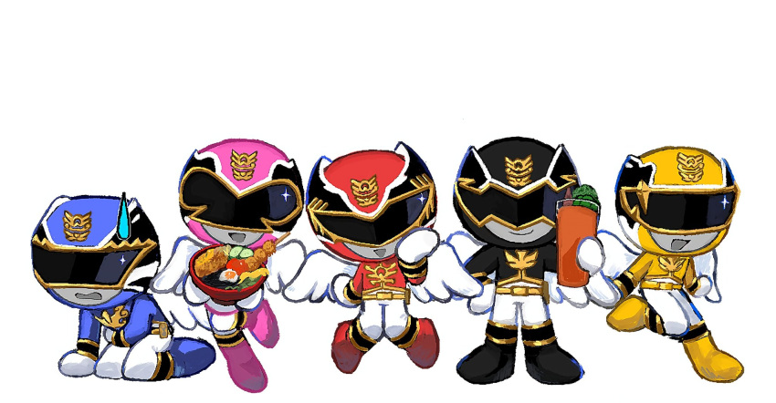 Safebooru - 2girls 3boys agri agri (goseiger) alata alata (goseiger ...