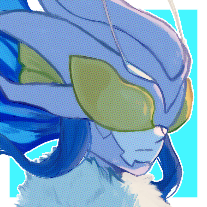 Safebooru - 1girl antennae arthropod girl blue background blue hair ...