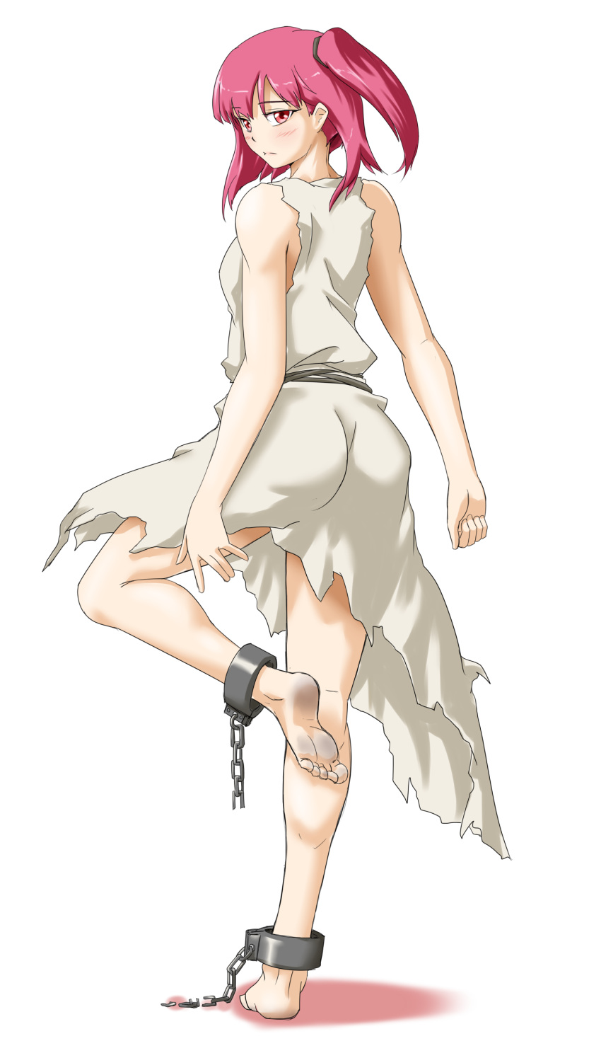 dirty_feet dress feet highres legs looking_at_viewer looking_back magi_the_...