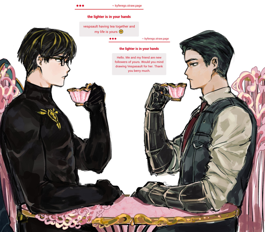 Safebooru - 2boys absurdres black bodysuit black eyes black hair black ...