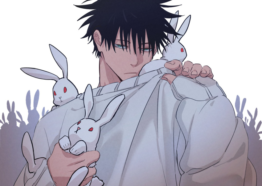 Safebooru - 1boy animal animal on shoulder black hair closed mouth ...