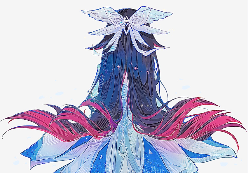 Safebooru - 1girl back columbina (genshin impact) dress from behind ...