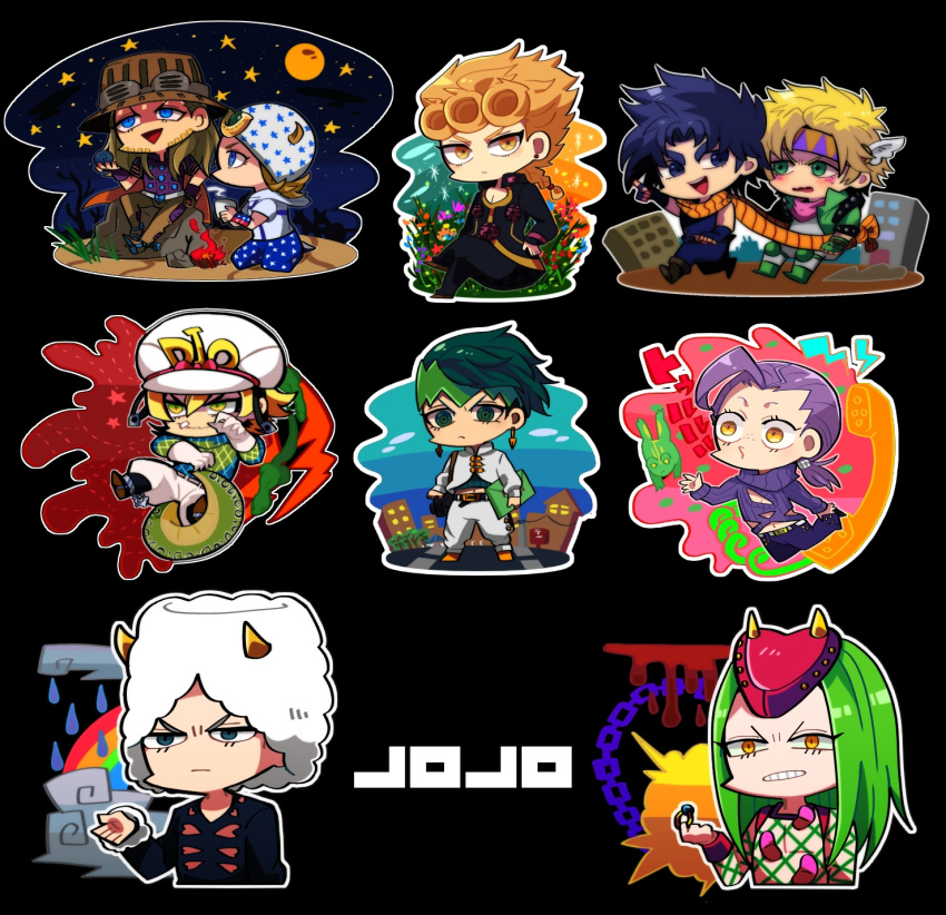 Safebooru caesar anthonio zeppeli chibi giorno giovanna highres jojo