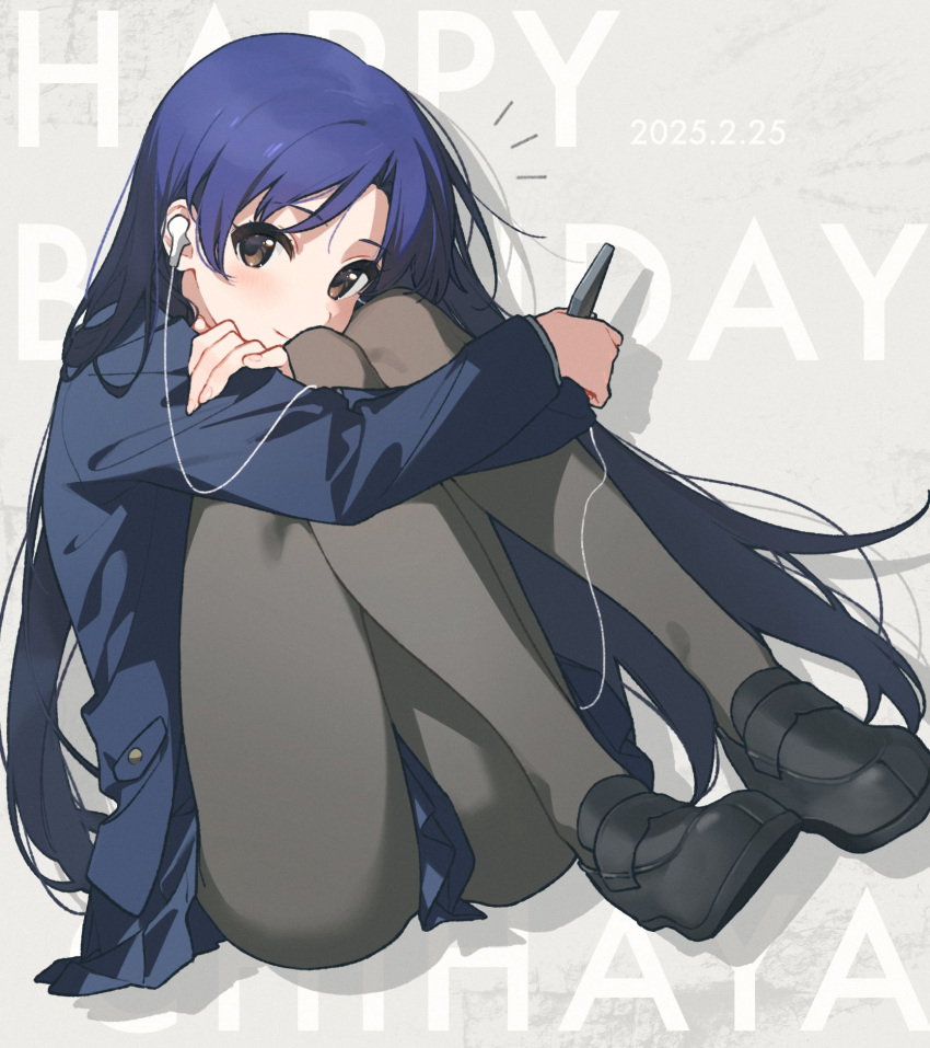 Safebooru 1girl Blue Hair Blue Jacket Blue Skirt Blush Brown Eyes Safebooru 1girl blue hair blue jacket blue skirt blush brown eyes
