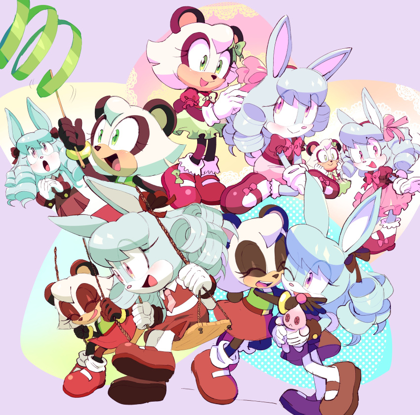 Safebooru - 2girls absurdres animal ears anya the rabbit blue fur blue ...