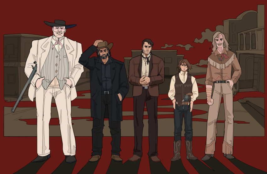 safebooru-absurdres-blood-meridian-blush-brown-hair-cowboy-hat-cowboy