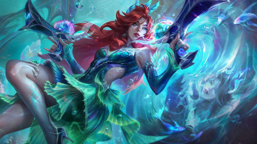 Fish Freakls Safebooru - 1girl artist request bubble dress dual wielding fish ...