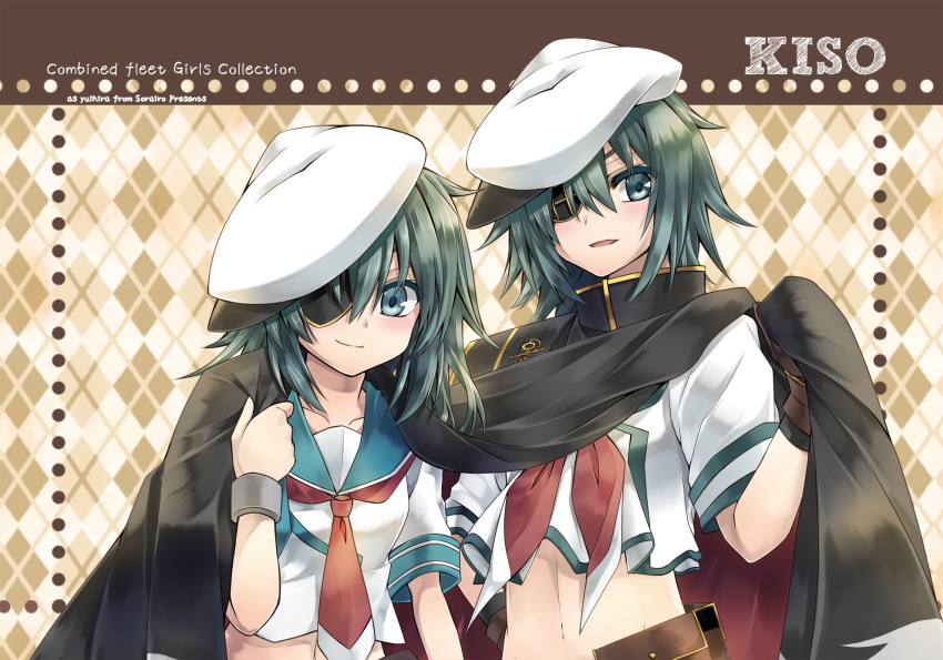 Safebooru - 2girls armband beret cape dual persona eyepatch gloves ...
