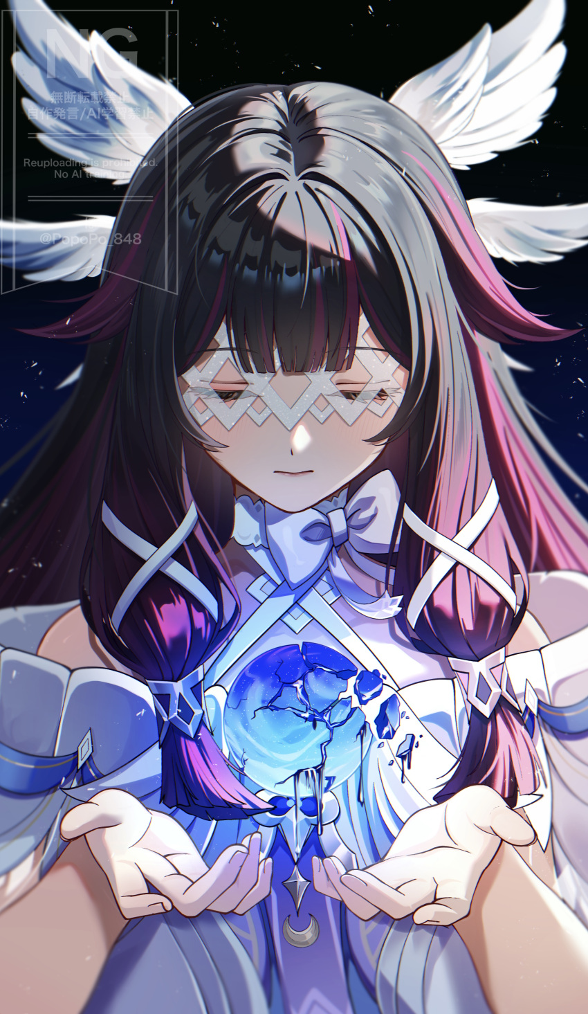Safebooru - 1girl absurdres black hair bow closed eyes closed mouth ...
