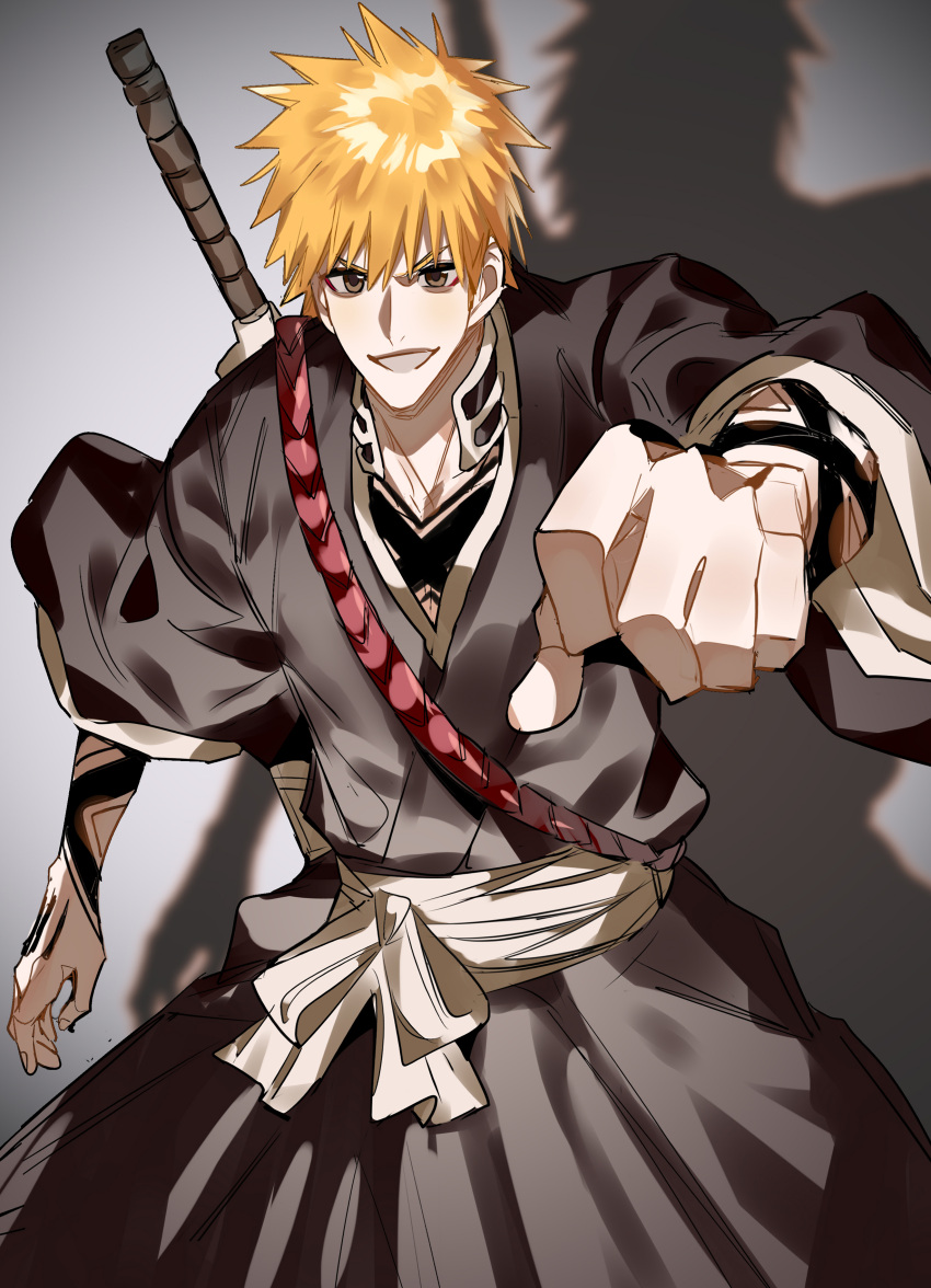 Safebooru - 1boy absurdres arm markings belt bleach brown eyes ...
