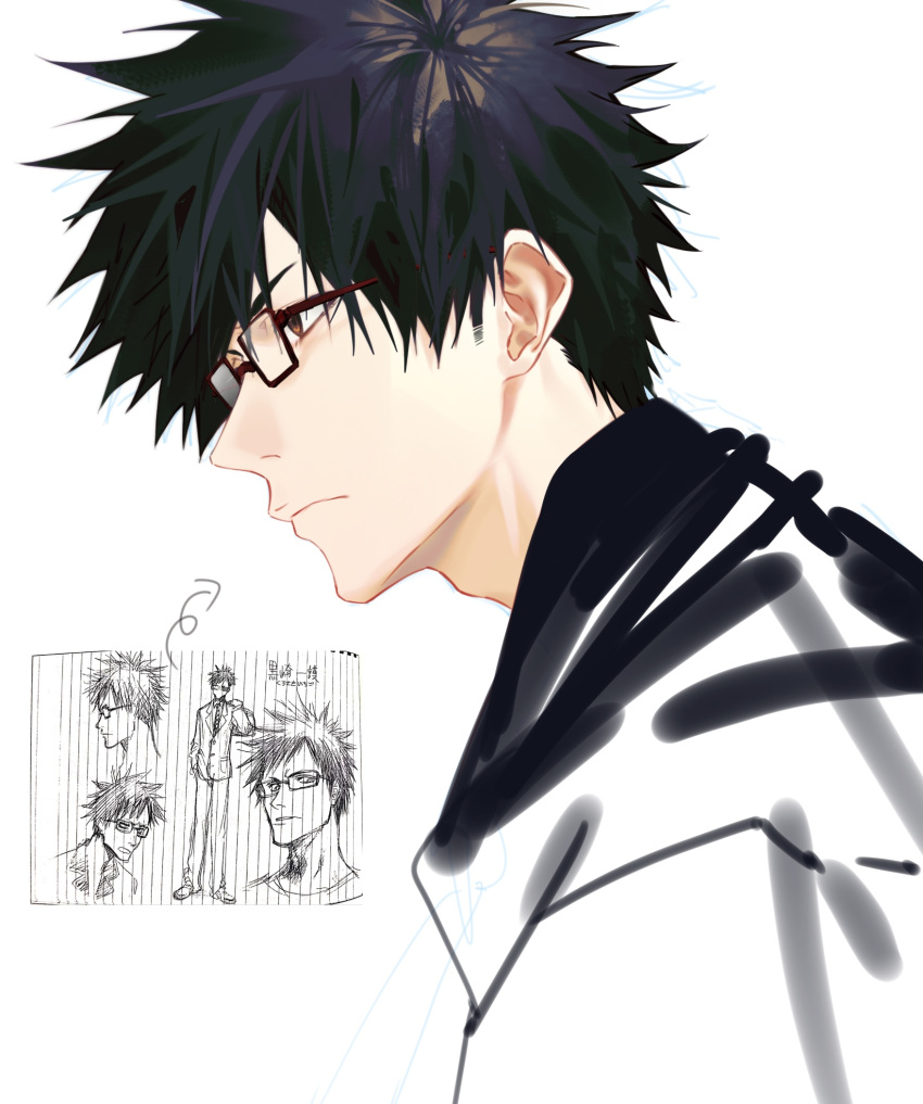Safebooru - 1boy black hair bleach brown eyes chinese commentary closed ...