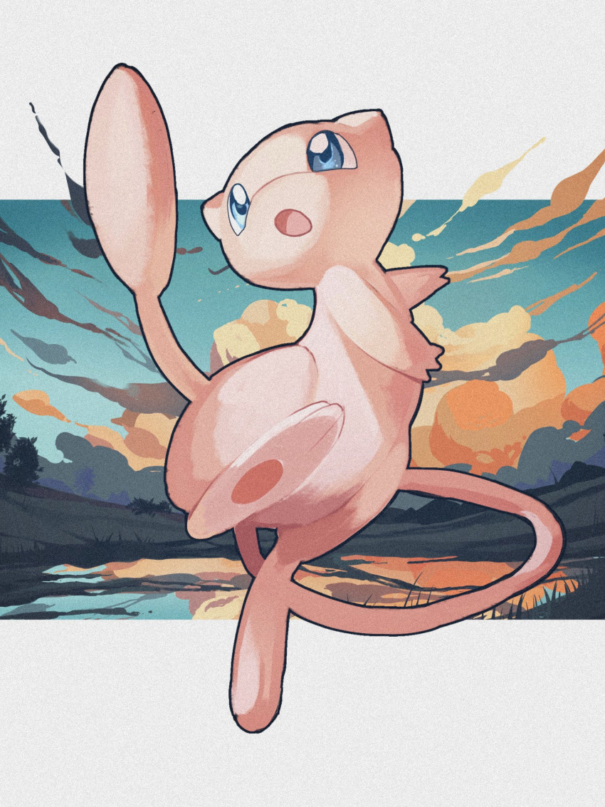 Mew Using Reflect Safebooru - blue eyes clouds commentary request highres mew (pokemon ...