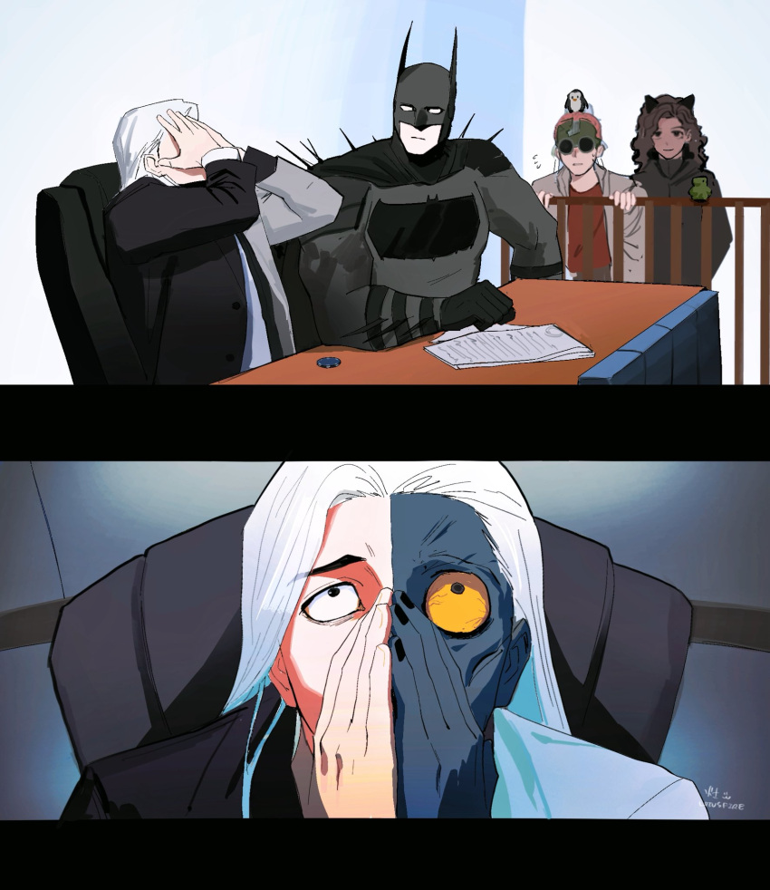 Safebooru - 1girl 3boys absolute batman absolute dc back spikes bat ...