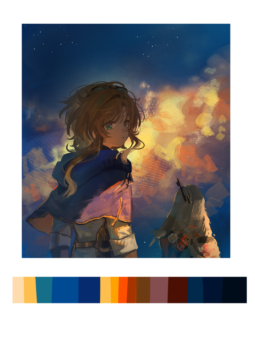 Charon Blue Safebooru - 1boy 1girl absurdres blue sky border brown hair charon ...